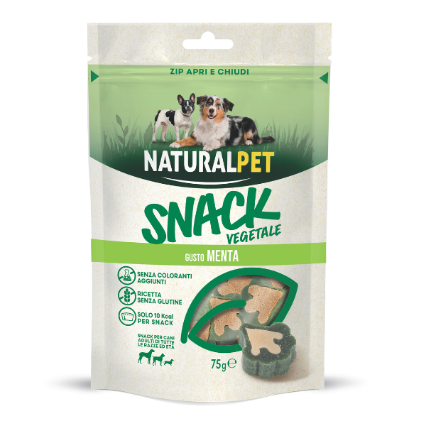 foto del prodotto naturalpet adult all breeds snack vegetale per cani 75 gr scadenza 20 03 2026 - menta - 1 ordine scegli lo sconto bzr5 bzr20 200 punti fedeltà