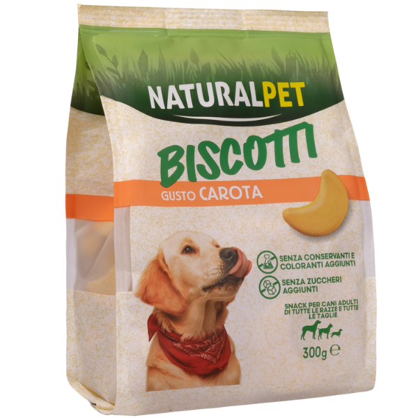 foto del prodotto naturalpet biscotti per cani all breeds formine snack 300 gr carota 1 ordine scegli lo sconto bzr5 bzr20 200 punti fedelt 