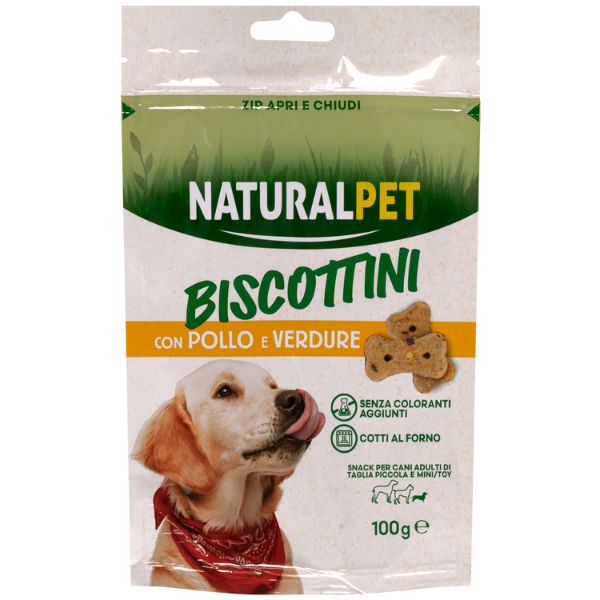 foto del prodotto naturalpet biscotti per cani mini/toy 100 gr - con pollo e verdure - spedizione gratis da 39€