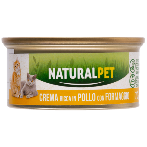 foto del prodotto naturalpet cat adult crema 70 gr pollo con formaggio confezione da 6 pezzi 1 ordine scegli lo sconto bzr5 bzr20 200 punti fedelt 