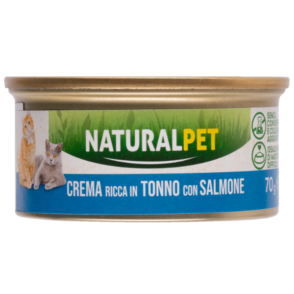 foto del prodotto naturalpet cat adult crema 70 gr tonno con salmone confezione da 6 pezzi 1 ordine scegli lo sconto bzr5 bzr20 200 punti fedelt 