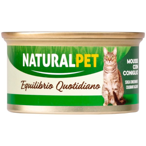 foto del prodotto naturalpet cat adult mousse 85 gr coniglio confezione da 6 pezzi 1 ordine scegli lo sconto bzr5 bzr20 200 punti fedelt 
