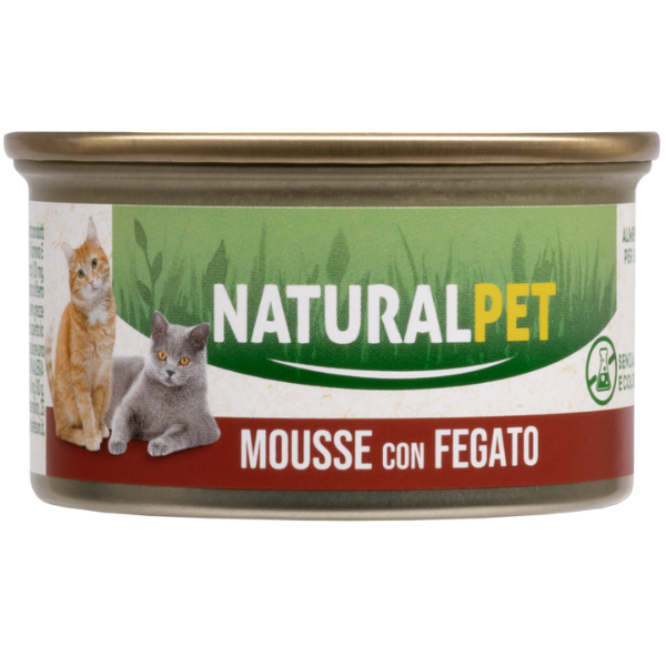 foto del prodotto naturalpet cat adult mousse 85 gr fegato 85 gr confezione da 6 pezzi 1 ordine scegli lo sconto bzr5 bzr20 200 punti fedelt 