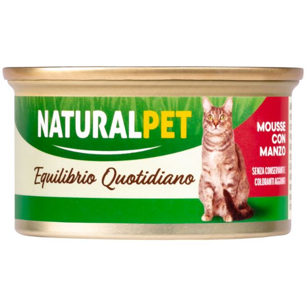 foto del prodotto naturalpet cat adult mousse 85 gr manzo confezione da 6 pezzi 1 ordine scegli lo sconto bzr5 bzr20 200 punti fedelt 