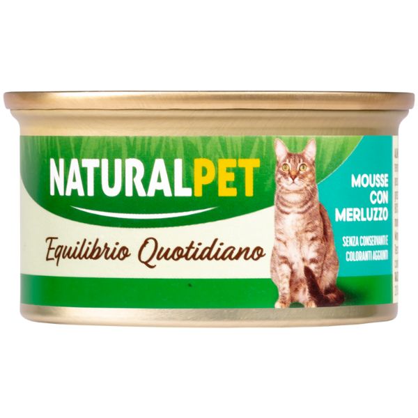 foto del prodotto naturalpet cat adult mousse 85 gr merluzzo confezione da 6 pezzi 1 ordine scegli lo sconto bzr5 bzr20 200 punti fedelt 