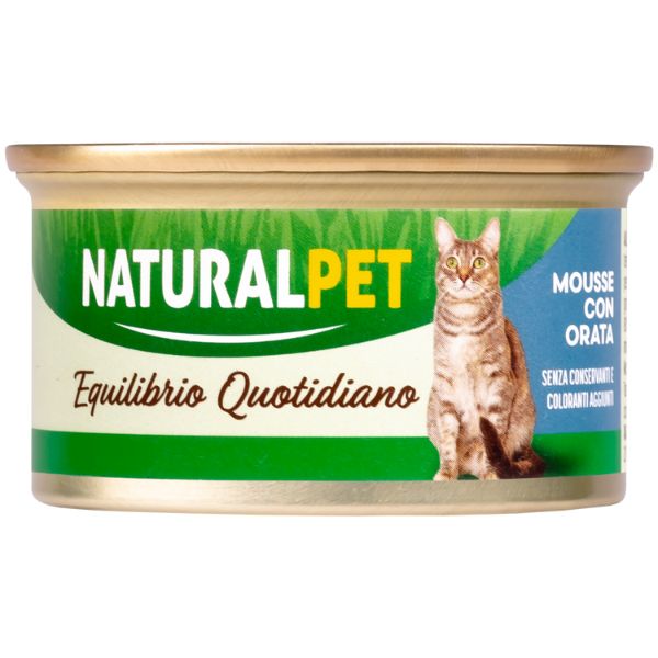 foto del prodotto naturalpet cat adult mousse 85 gr orata confezione da 6 pezzi 1 ordine scegli lo sconto bzr5 bzr20 200 punti fedelt 