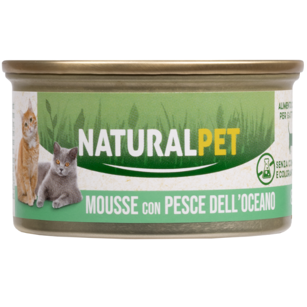 foto del prodotto naturalpet cat adult mousse 85 gr pesce 85 gr confezione da 6 pezzi 1 ordine scegli lo sconto bzr5 bzr20 200 punti fedelt 