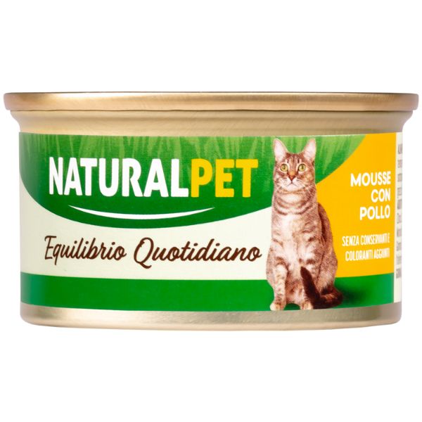 foto del prodotto naturalpet cat adult mousse 85 gr pollo confezione da 6 pezzi 1 ordine scegli lo sconto bzr5 bzr20 200 punti fedelt 