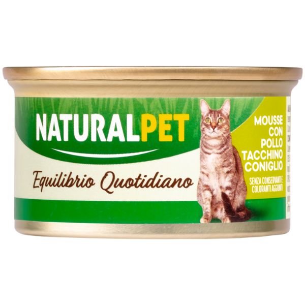 foto del prodotto naturalpet cat adult mousse 85 gr pollo e tacchino confezione da 6 pezzi 1 ordine scegli lo sconto bzr5 bzr20 200 punti fedelt 