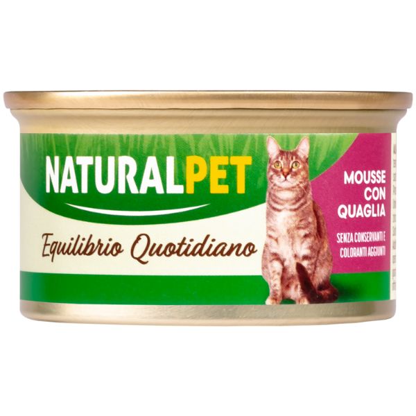 foto del prodotto naturalpet cat adult mousse 85 gr quaglia confezione da 6 pezzi 1 ordine scegli lo sconto bzr5 bzr20 200 punti fedelt 