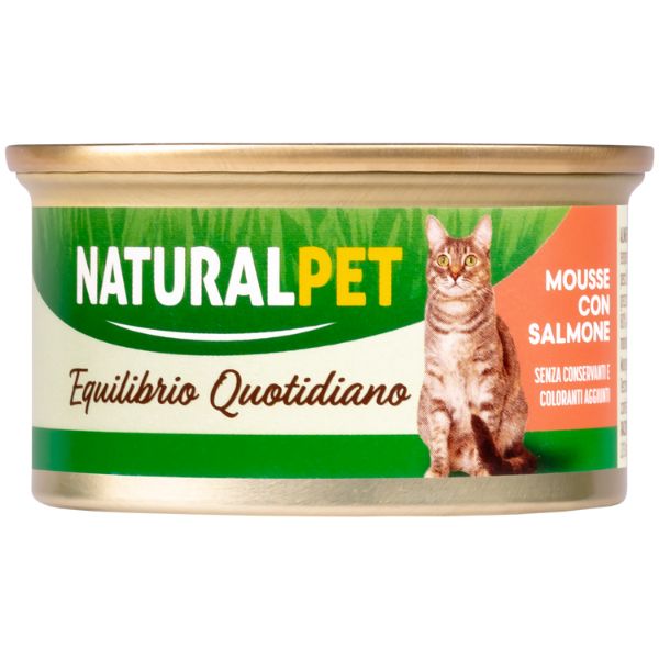 foto del prodotto naturalpet cat adult mousse 85 gr salmone confezione da 6 pezzi 1 ordine scegli lo sconto bzr5 bzr20 200 punti fedelt 