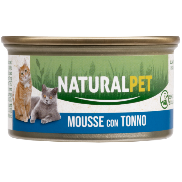 foto del prodotto naturalpet cat adult mousse 85 gr tonno 85 gr confezione da 6 pezzi 1 ordine scegli lo sconto bzr5 bzr20 200 punti fedelt 
