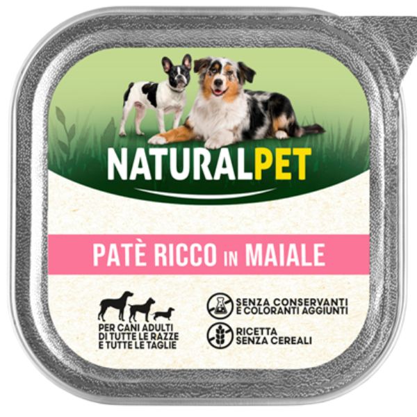 foto del prodotto naturalpet dog adult pat 150 gr maiale confezione da 6 pezzi 1 ordine scegli lo sconto bzr5 bzr20 200 punti fedelt 