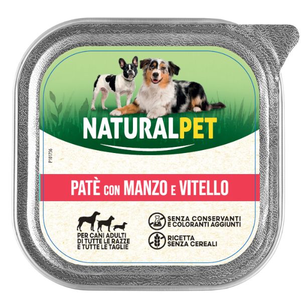 foto del prodotto naturalpet dog adult pat 150 gr manzo e vitello confezione da 6 pezzi 1 ordine scegli lo sconto bzr5 bzr20 200 punti fedelt 