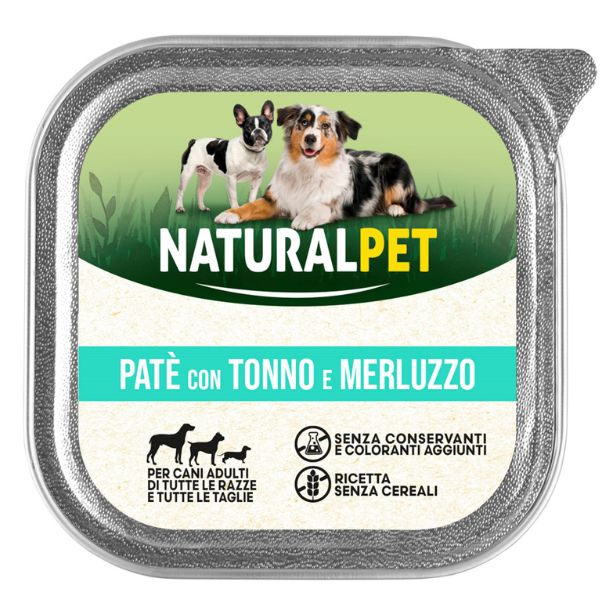 foto del prodotto naturalpet dog adult pat 150 gr tonno e merluzzo confezione da 6 pezzi 1 ordine scegli lo sconto bzr5 bzr20 200 punti fedelt 