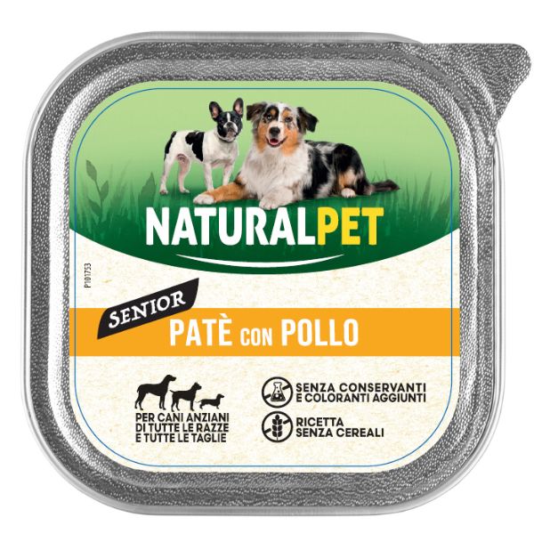 foto del prodotto naturalpet dog senior pat 150 gr pollo confezione da 6 pezzi 1 ordine scegli lo sconto bzr5 bzr20 200 punti fedelt 