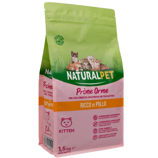 foto del prodotto naturalpet kitten prime orme pollo 1,5 kg crocchette naturali cane 1 ordine scegli lo sconto bzr5 bzr20 200 punti fedelt 
