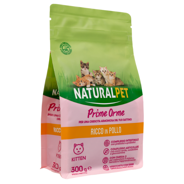 foto del prodotto naturalpet kitten prime orme pollo 300 gr crocchette naturali cane 1 ordine scegli lo sconto bzr5 bzr20 200 punti fedelt 