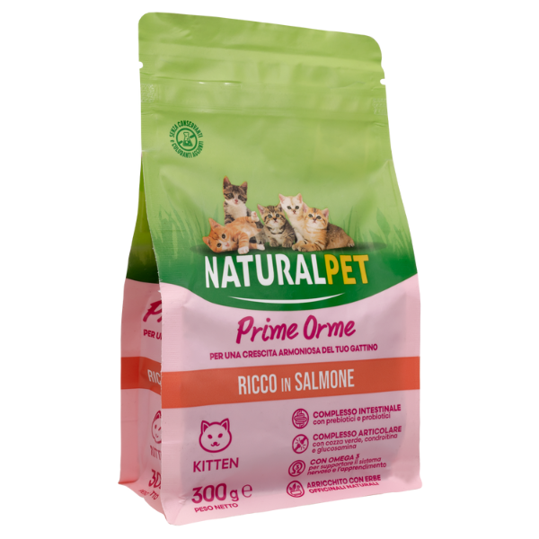 foto del prodotto naturalpet kitten prime orme salmone 300 gr crocchette naturali cane 1 ordine scegli lo sconto bzr5 bzr20 200 punti fedelt 