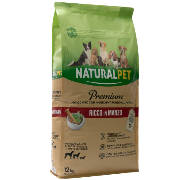foto del prodotto naturalpet premium adult all breeds manzo 12 kg crocchette naturali cane 1 ordine scegli lo sconto bzr5 bzr20 200 punti fedelt 