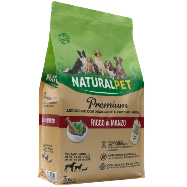 foto del prodotto naturalpet premium adult all breeds manzo manzo 3 kg crocchette naturali cane 1 ordine scegli lo sconto bzr5 bzr20 200 punti fedelt 