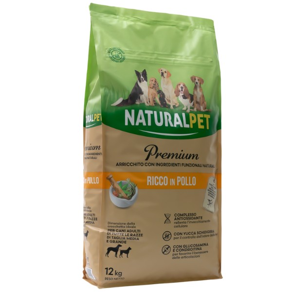 foto del prodotto naturalpet premium adult medium large pollo 12 kg crocchette naturali cane 1 ordine scegli lo sconto bzr5 bzr20 200 punti fedelt 