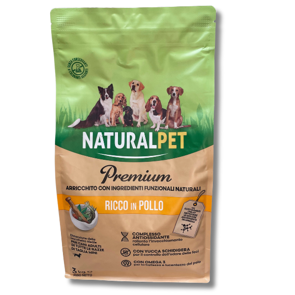 foto del prodotto naturalpet premium adult mini pollo - 3 kg - crocchette naturali cane - spedizione gratis da 39€
