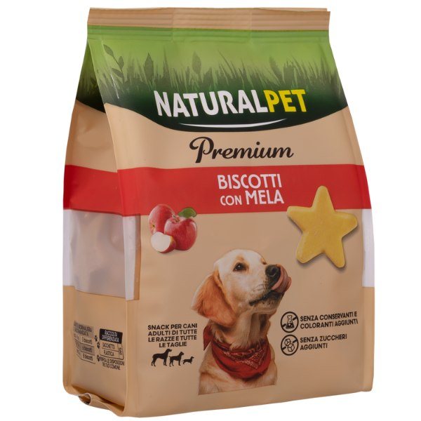 foto del prodotto naturalpet premium biscotti per cani all breeds 300 gr biscottini con mela naturalpet 300 gr 1 ordine scegli lo sconto bzr5 bzr20 200 punti fedelt 