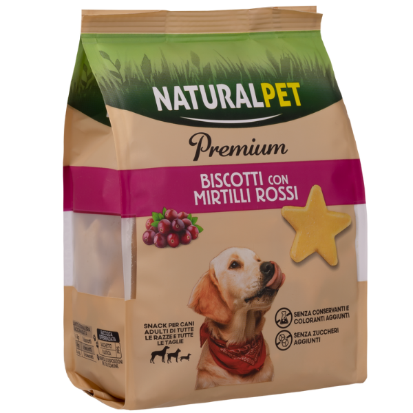 foto del prodotto naturalpet premium biscotti per cani all breeds 300 gr con mirtilli rossi 1 ordine scegli lo sconto bzr5 bzr20 200 punti fedelt 