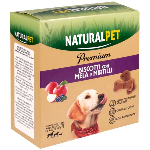 foto del prodotto naturalpet premium biscotti per cani all breeds con superfood 200 gr mela e mirtilli 1 ordine scegli lo sconto bzr5 bzr20 200 punti fedelt 