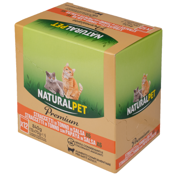foto del prodotto naturalpet premium cat adult straccetti in salsa multipack 12x70 gr 1 confezione multigusto 1 ordine scegli lo sconto bzr5 bzr20 200 punti fedelt 