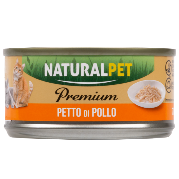 foto del prodotto naturalpet premium cat adult umido in gelatina 70 gr petto di pollo confezione da 6 pezzi 1 ordine scegli lo sconto bzr5 bzr20 200 punti fedelt 