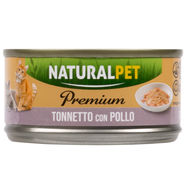 foto del prodotto naturalpet premium cat adult umido in gelatina 70 gr tonnetto con pollo confezione da 6 pezzi 1 ordine scegli lo sconto bzr5 bzr20 200 punti fedelt 