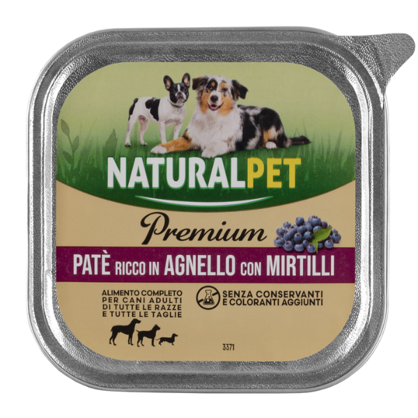 foto del prodotto naturalpet premium dog adult all breeds pat 150 gr agnello e mirtilli confezione da 6 pezzi 1 ordine scegli lo sconto bzr5 bzr20 200 punti fedelt 