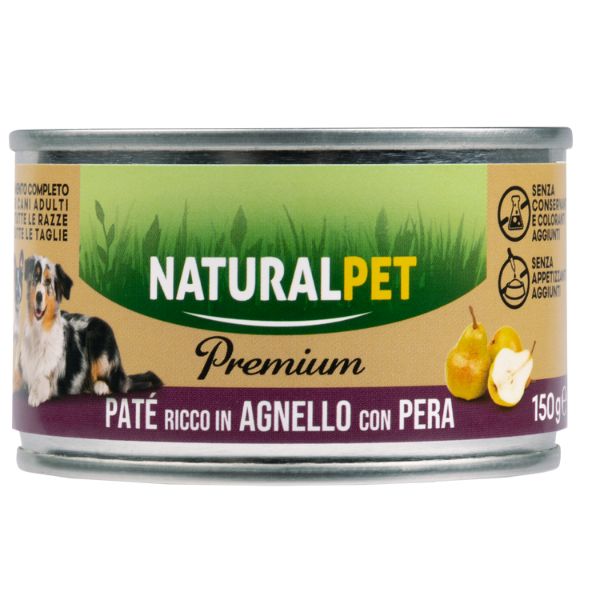 foto del prodotto naturalpet premium dog adult pat 150 gr agnello con pera confezione da 6 pezzi 1 ordine scegli lo sconto bzr5 bzr20 200 punti fedelt 