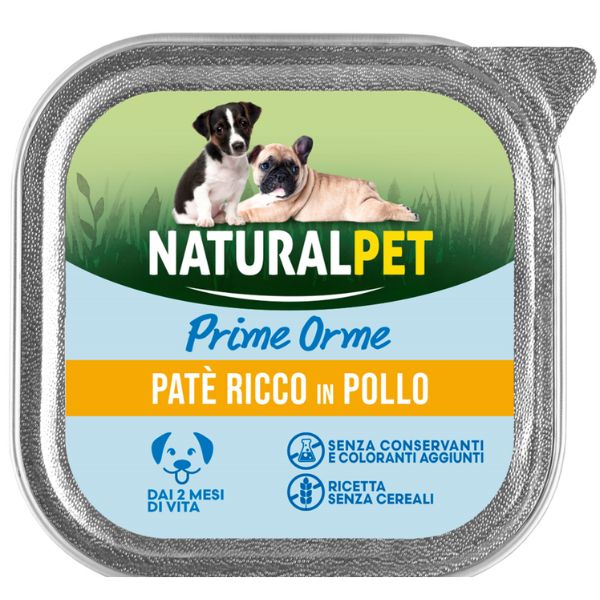 foto del prodotto naturalpet prime orme dog puppy patè gluten free 150 gr - pollo - confezione da 6 pezzi - spedizione gratis da 39€
