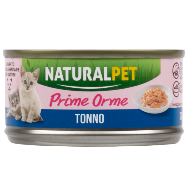 foto del prodotto naturalpet prime orme kitten umido morbido 70 gr tonno confezione da 6 pezzi 1 ordine scegli lo sconto bzr5 bzr20 200 punti fedelt 