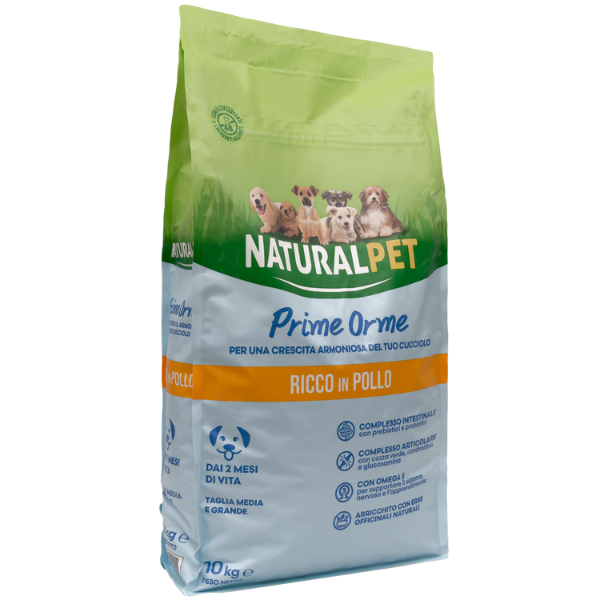 foto del prodotto naturalpet puppy prime orme medium large pollo 10 kg crocchette naturali cane 1 ordine scegli lo sconto bzr5 bzr20 200 punti fedelt 