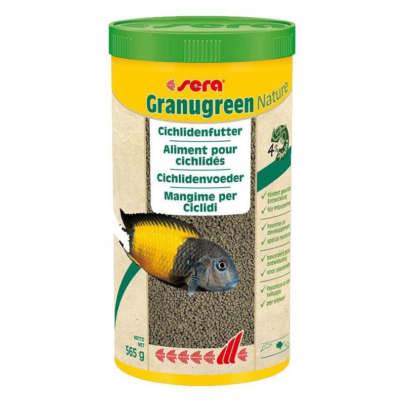 foto del prodotto nature granugreen mangime completo per ciclidi dell africa orientale formato 1000 ml sera