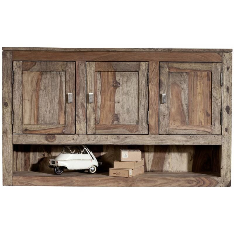 foto del prodotto nature grey 0101 mensola in legno di sheesham oliato grigio 115x25x70