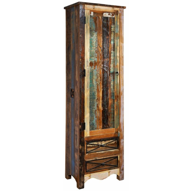 foto del prodotto nature of spirit 109 armadio in legno riciclato laccato multicolore 60x40x200