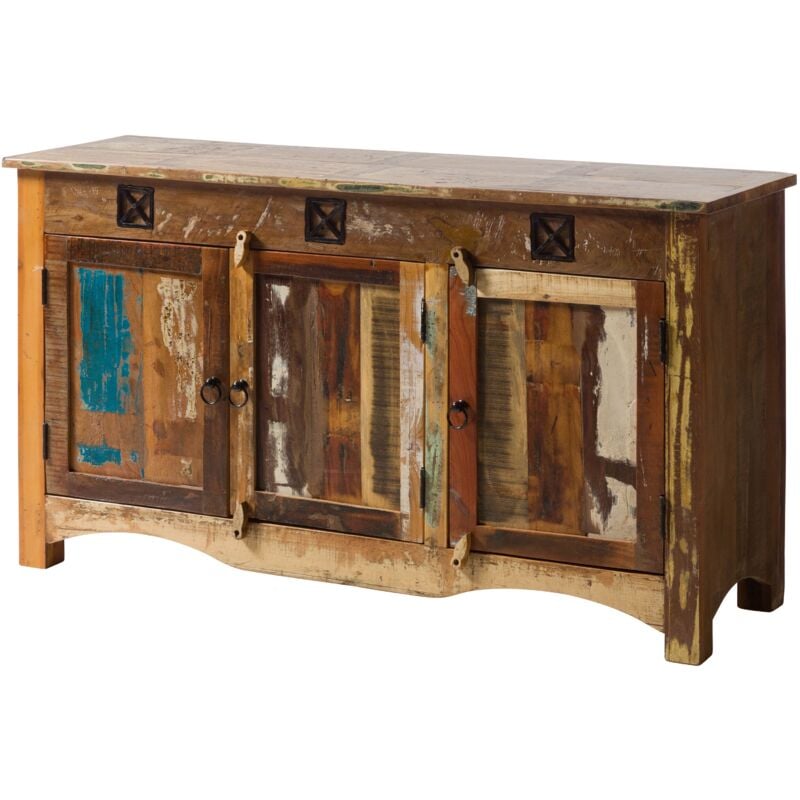 foto del prodotto nature of spirit 126 credenza in legno riciclato laccato multicolore 135x40x75