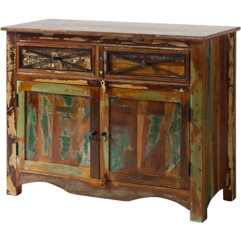 foto del prodotto nature of spirit 130 credenza in legno riciclato laccato multicolore 110x45x85