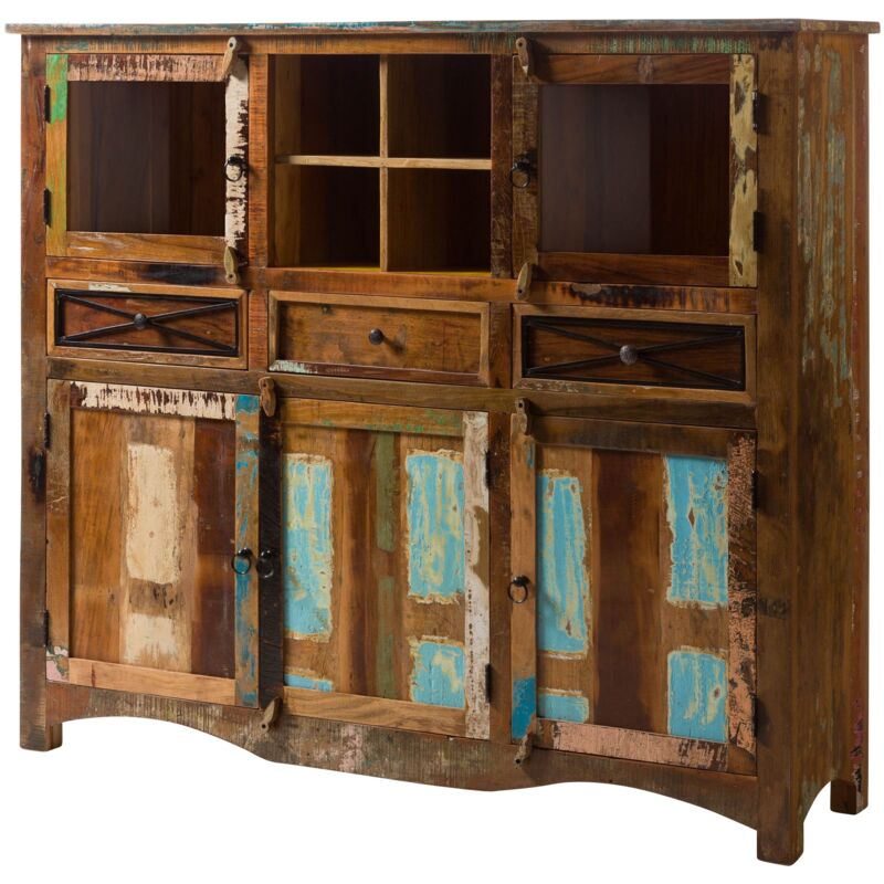 foto del prodotto nature of spirit 139 credenza in legno riciclato laccato multicolore 160x40x140
