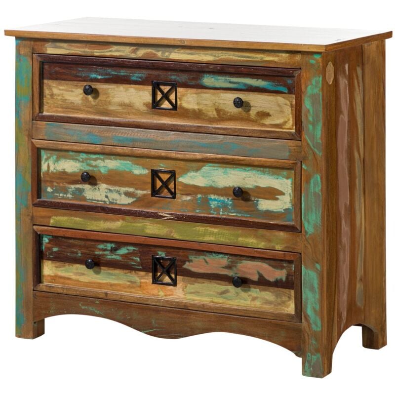foto del prodotto nature of spirit 49 com in legno riciclato laccato multicolore 100x42x88