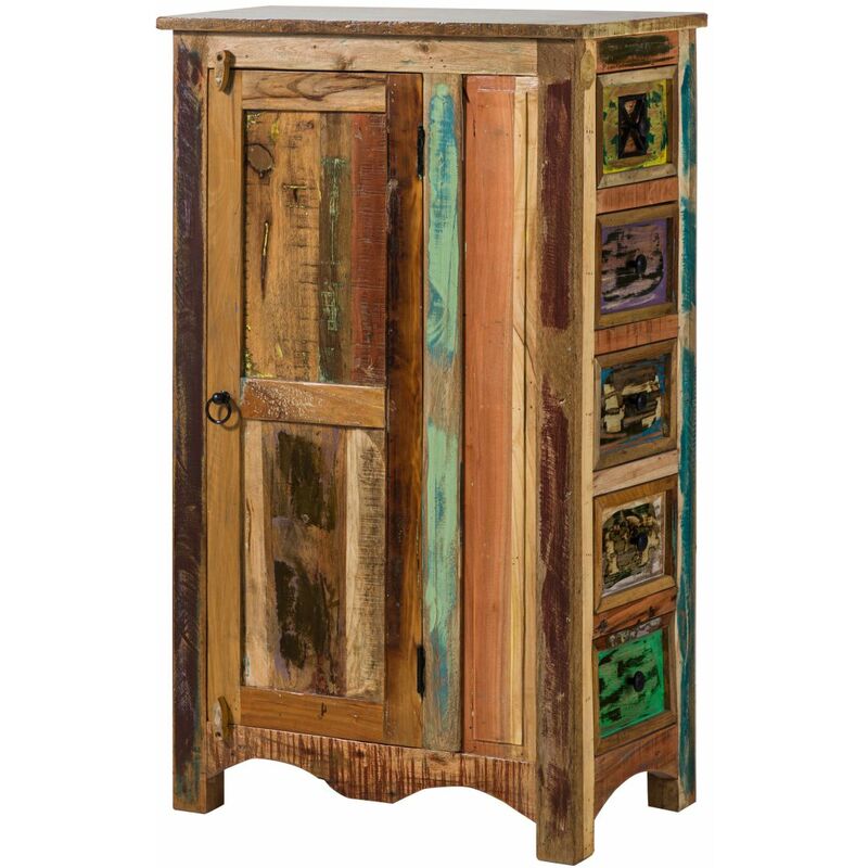 foto del prodotto nature of spirit 58 credenza in legno riciclato laccato multicolore 70x40x120