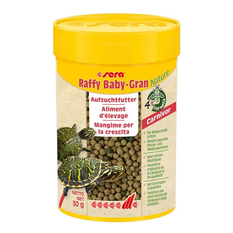 foto del prodotto nature raffy baby gran 100ml mangime base completo per tartarughe giovani acquatiche sera