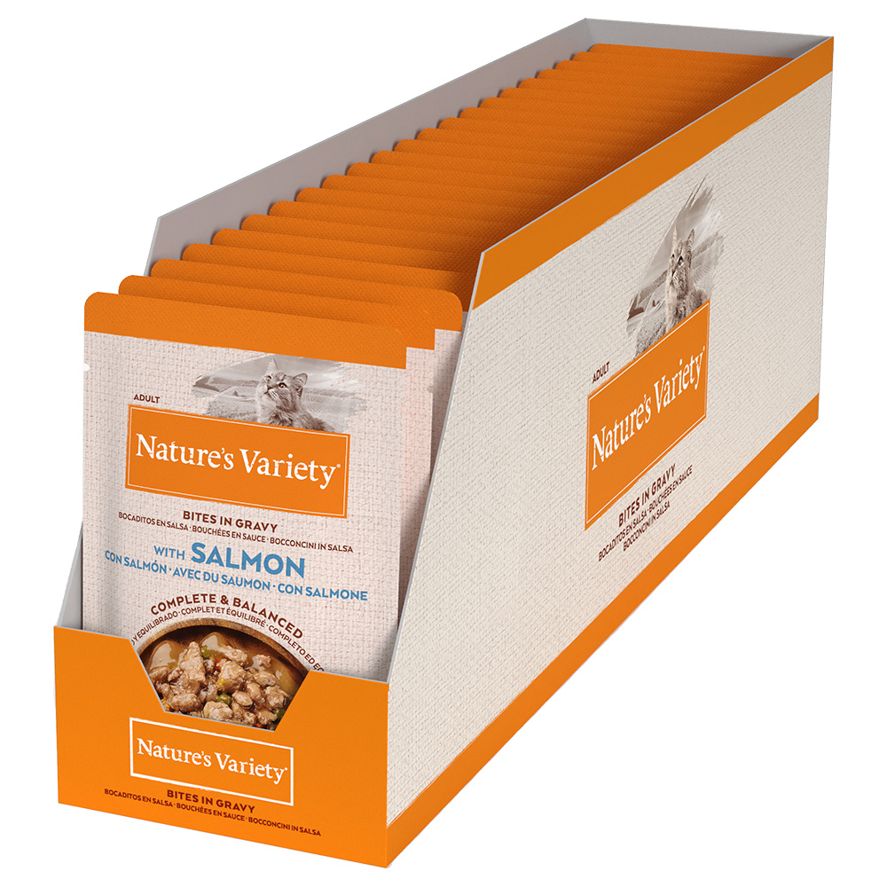 foto del prodotto nature s variety bites in salsa 22 x 85 g umido gatto con salmone
