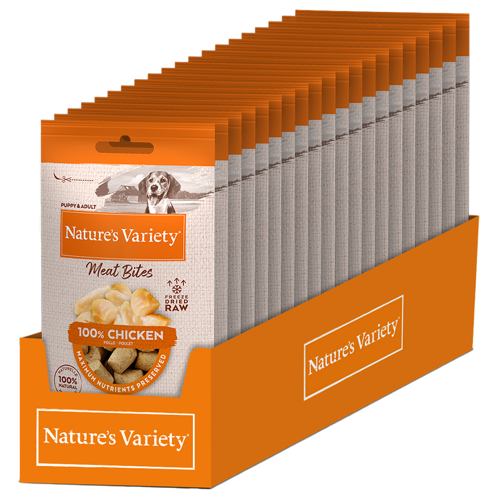 foto del prodotto nature s variety bocconcini liofilizzati di carne 20 x 20 g snack per cane pollo
