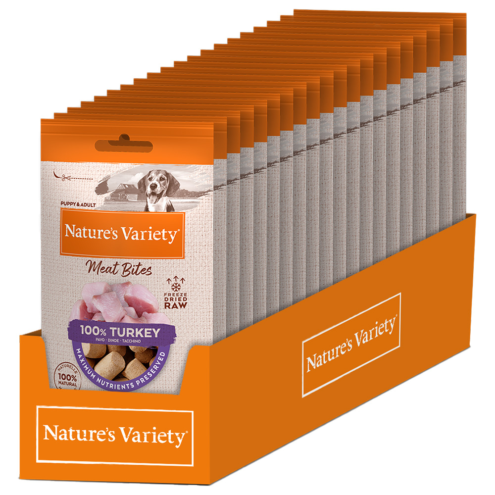 foto del prodotto nature s variety bocconcini liofilizzati di carne 20 x 20 g snack per cane tacchino